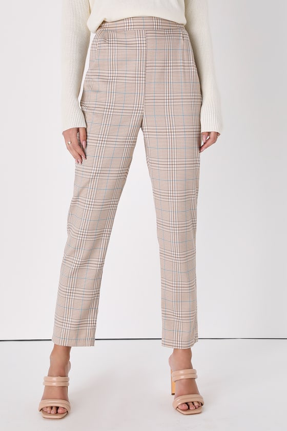 High Waist Plaid Pants | Casual pullover outfit, Plaid pants women, Plaid  pants outfit